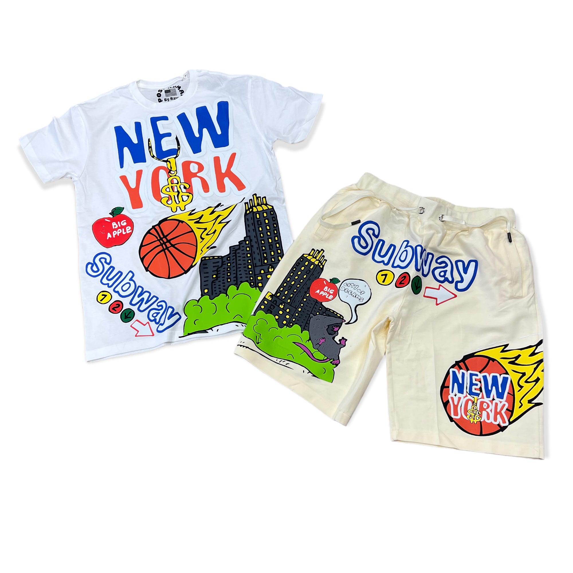 RAWYALTY: Puff Print NY City Short Set